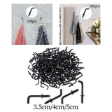 Maxbell 100 Pieces Mini L Shaped Right Angle Screw Hooks Multifunctional Medal Hooks M2.8x35mm