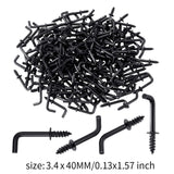 Maxbell 100 Pieces Mini L Shaped Right Angle Screw Hooks Multifunctional Medal Hooks M3.4x40mm