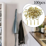 Maxbell 100x Right Angle Hooks Easy to Use Screw in Hooks for Hanging Outdoor Indoor 3.3mmx38mmx13mm