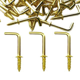 Maxbell 100x Right Angle Hooks Easy to Use Screw in Hooks for Hanging Outdoor Indoor 3.6mmx42mmx15mm