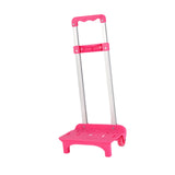 Maxbell Foldable Hand Truck with Two Wheels Moving Cart for Shopping Multifunctional Pink