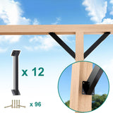 Maxbell 12x 45 Degree Angle Support Brackets Yard Patios Gazebo DIY Kit Corner Brace