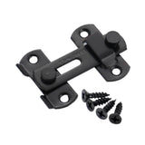 Maxbell Sliding Barn Door Lock 180 Degree Pet Cage Door Latch for Wine Cabinet Black