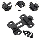 Maxbell Sliding Barn Door Lock 180 Degree Pet Cage Door Latch for Wine Cabinet Black