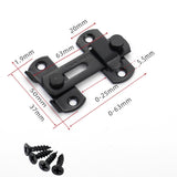 Maxbell Sliding Barn Door Lock 180 Degree Pet Cage Door Latch for Wine Cabinet Black