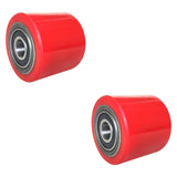 Maxbell 2Pcs Roller Wheel with Bearings Forklift Accessories Sturdy Truck Load Wheel PU Roller Wheel