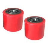 Maxbell 2Pcs Roller Wheel with Bearings Forklift Accessories Sturdy Truck Load Wheel PU Roller Wheel