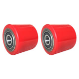 Maxbell 2Pcs Roller Wheel with Bearings Forklift Accessories Sturdy Truck Load Wheel PU Roller Wheel