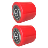 Maxbell 2Pcs Roller Wheel with Bearings Forklift Accessories Sturdy Truck Load Wheel PU Roller Wheel