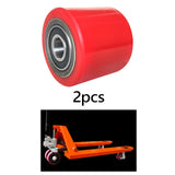 Maxbell 2Pcs Roller Wheel with Bearings Forklift Accessories Sturdy Truck Load Wheel PU Roller Wheel