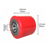 Maxbell 2Pcs Roller Wheel with Bearings Forklift Accessories Sturdy Truck Load Wheel PU Roller Wheel