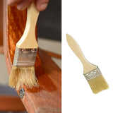 Maxbell Household Paint Brush DIY Wooden Handle Flat Brush for Watercolor Glues Deck 18.5cmx4.5cmx0.9cm