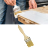 Maxbell Household Paint Brush DIY Wooden Handle Flat Brush for Watercolor Glues Deck 18.5cmx4.5cmx0.9cm
