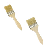 Maxbell Household Paint Brush DIY Wooden Handle Flat Brush for Watercolor Glues Deck 18.5cmx4.5cmx0.9cm