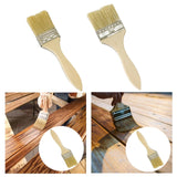 Maxbell Household Paint Brush DIY Wooden Handle Flat Brush for Watercolor Glues Deck 18.5cmx4.5cmx0.9cm