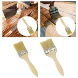 Maxbell Household Paint Brush DIY Wooden Handle Flat Brush for Watercolor Glues Deck 18.5cmx4.5cmx0.9cm