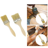 Maxbell Household Paint Brush DIY Wooden Handle Flat Brush for Watercolor Glues Deck 18.5cmx4.5cmx0.9cm