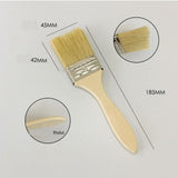 Maxbell Household Paint Brush DIY Wooden Handle Flat Brush for Watercolor Glues Deck 18.5cmx4.5cmx0.9cm