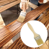 Maxbell Household Paint Brush DIY Wooden Handle Flat Brush for Watercolor Glues Deck 18.5cmx4.5cmx0.9cm