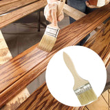 Maxbell Household Paint Brush DIY Wooden Handle Flat Brush for Watercolor Glues Deck 19cmx5.5cmx1cm
