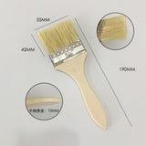 Maxbell Household Paint Brush DIY Wooden Handle Flat Brush for Watercolor Glues Deck 19cmx5.5cmx1cm