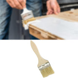 Maxbell Household Paint Brush DIY Wooden Handle Flat Brush for Watercolor Glues Deck 19cmx5.5cmx1cm
