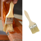 Maxbell Household Paint Brush DIY Wooden Handle Flat Brush for Watercolor Glues Deck 19cmx5.5cmx1cm