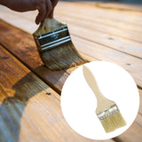 Maxbell Household Paint Brush DIY Wooden Handle Flat Brush for Watercolor Glues Deck 19cmx5.5cmx1cm