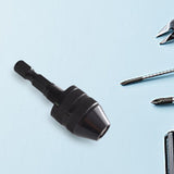 Maxbell Drill Chuck Conversion Tool 3 Jaw Easy to Use Sturdy Drill Head Chuck Adapter 0.3 to 3.6 Black Hex Shank