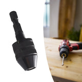 Maxbell Drill Chuck Conversion Tool 3 Jaw Easy to Use Sturdy Drill Head Chuck Adapter 0.3 to 3.6 Black Hex Shank