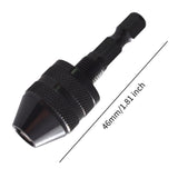 Maxbell Drill Chuck Conversion Tool 3 Jaw Easy to Use Sturdy Drill Head Chuck Adapter 0.3 to 3.6 Black Hex Shank