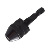 Maxbell Drill Chuck Conversion Tool 3 Jaw Easy to Use Sturdy Drill Head Chuck Adapter 0.3 to 3.6 Black Hex Shank