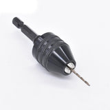Maxbell Drill Chuck Conversion Tool 3 Jaw Easy to Use Sturdy Drill Head Chuck Adapter 0.3 to 3.6 Black Hex Shank