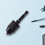 Maxbell Drill Chuck Conversion Tool 3 Jaw Easy to Use Sturdy Drill Head Chuck Adapter 0.3 to 6.5 Black Hex Shank