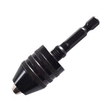 Maxbell Drill Chuck Conversion Tool 3 Jaw Easy to Use Sturdy Drill Head Chuck Adapter 0.3 to 6.5 Black Hex Shank