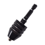Maxbell Drill Chuck Conversion Tool 3 Jaw Easy to Use Sturdy Drill Head Chuck Adapter 0.3 to 6.5 Black Hex Shank