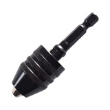 Maxbell Drill Chuck Conversion Tool 3 Jaw Easy to Use Sturdy Drill Head Chuck Adapter 0.3 to 6.5 Black Hex Shank