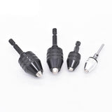 Maxbell Drill Chuck Conversion Tool 3 Jaw Easy to Use Sturdy Drill Head Chuck Adapter 0.3 to 6.5 Black Hex Shank