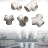 Maxbell 3 Way Elbow Connector Replaces Outlet Ventilation Ducts Tee PVC Pipe Fitting T Shape Dia 10cm