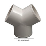 Maxbell 3 Way Elbow Connector Replaces Outlet Ventilation Ducts Tee PVC Pipe Fitting Y Shape Dia 10cm