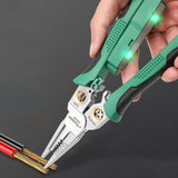Maxbell Electricians Pliers Gripper Wiring Tools Portable Steel 8 inch Wire Stripper with Electric test