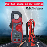 Maxbell Digital Clamp Meter Multimeter Tester Practical Tool Sturdy DC Multimeter Red Black