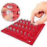 Maxbell Nut and Bolt Thread Checker Square and Metric Bolt Identifier Board