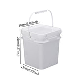 Maxbell 4L Square Bucket Heavy Duty for Construction Car Washing Garage Organization White