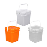 Maxbell 4L Square Bucket Heavy Duty for Construction Car Washing Garage Organization White