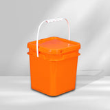 Maxbell 4L Square Bucket Heavy Duty for Construction Car Washing Garage Organization Orange