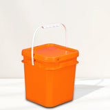 Maxbell 4L Square Bucket Heavy Duty for Construction Car Washing Garage Organization Orange