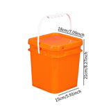 Maxbell 4L Square Bucket Heavy Duty for Construction Car Washing Garage Organization Orange