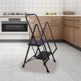Maxbell 2 Step Ladder Anti Slip Pedal with Handgrip Heavy Duty for Home Kitchen