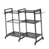 Maxbell Garden Tool Organizer with Storage Hooks Metal Tool Shelf for Shed Home